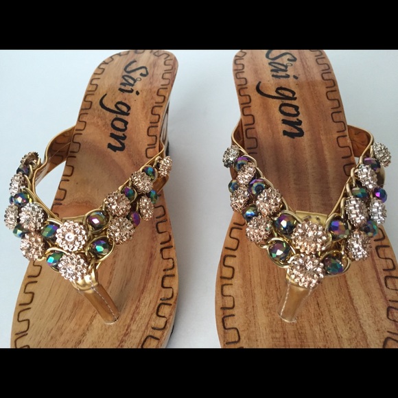 New Handmade wooden slip on sandals sz 6 3” heel - Picture 3 of 7